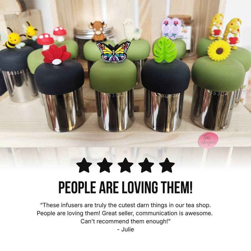 Floating Chameleon Tea Infuser I Black Base