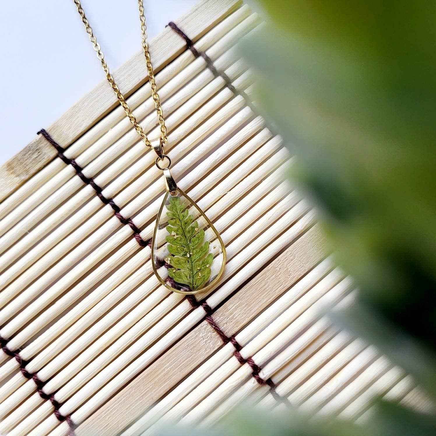 Teardrop Fern Necklace