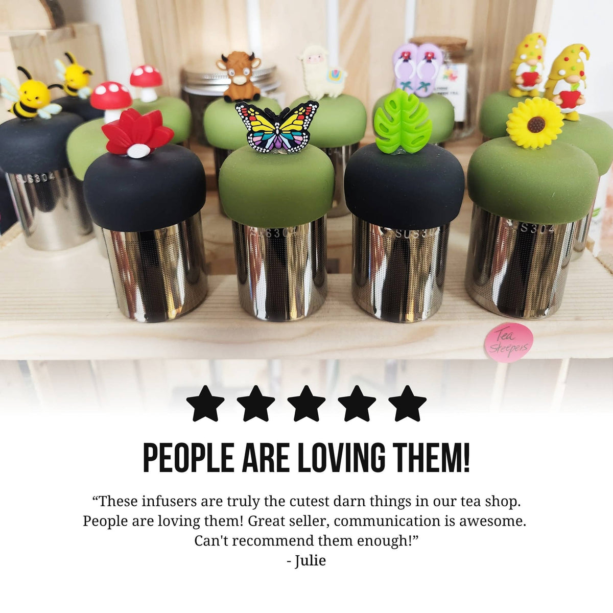 Coral Pink Daisy Floating Tea Steeper