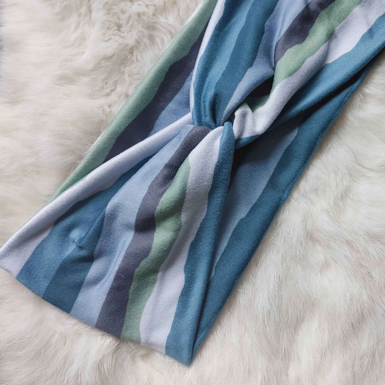 Blue Ocean Stripes Headband