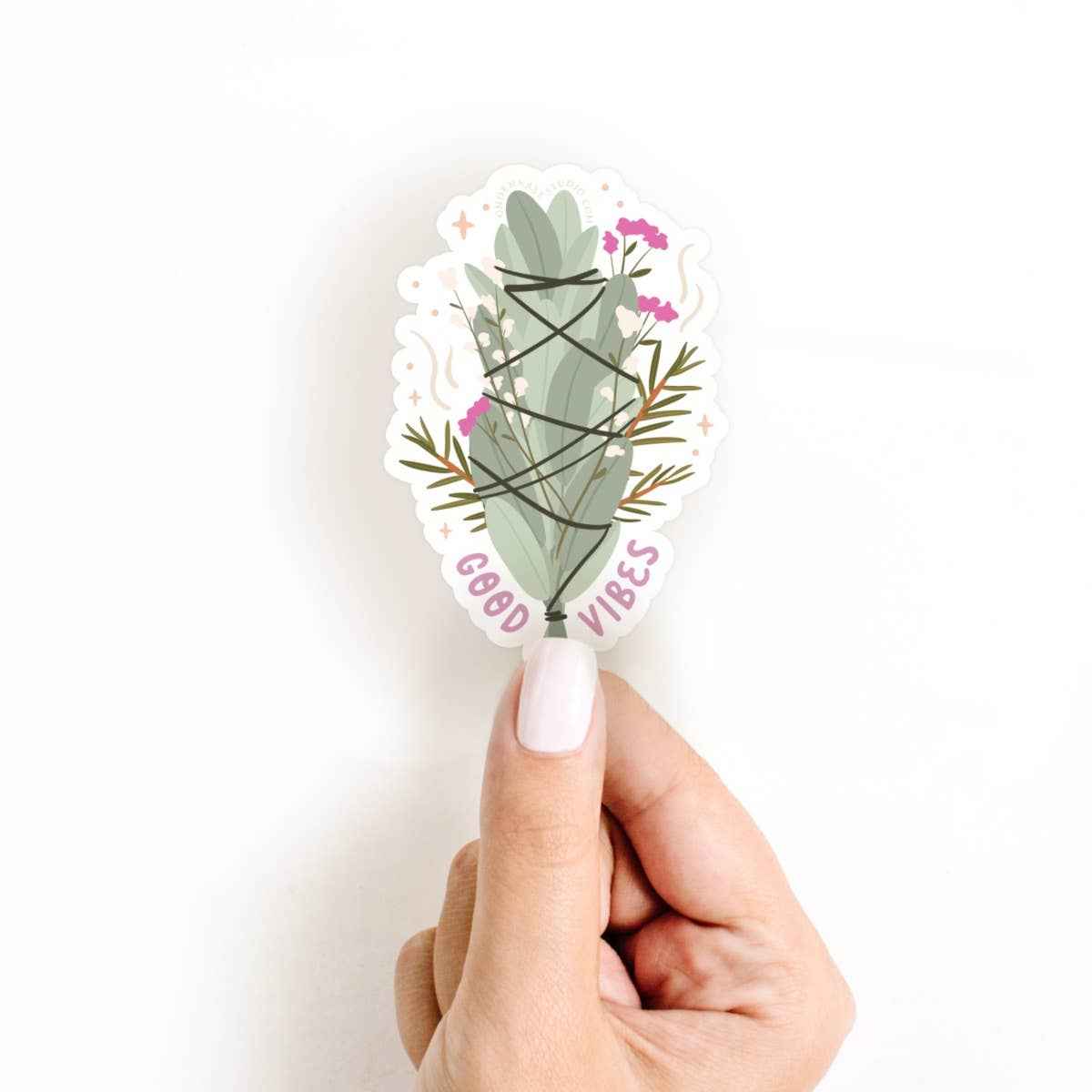 Good Vibes Smudge Stick Sticker