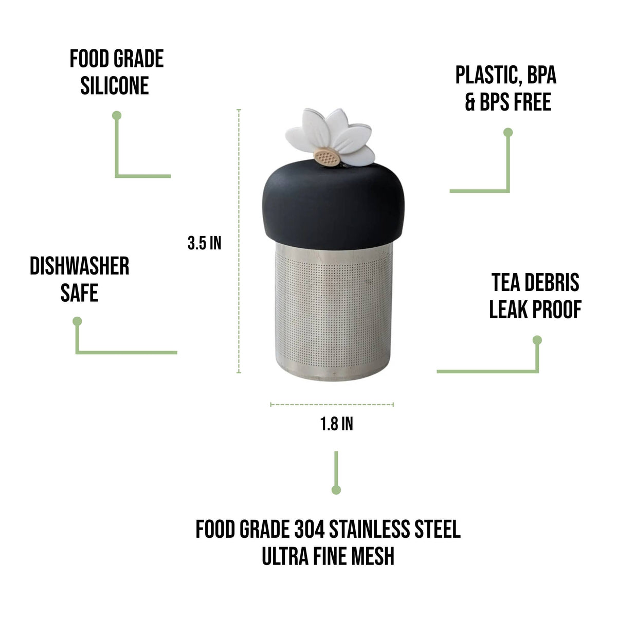 White Lotus | Floating Tea Steeper | Grey Base