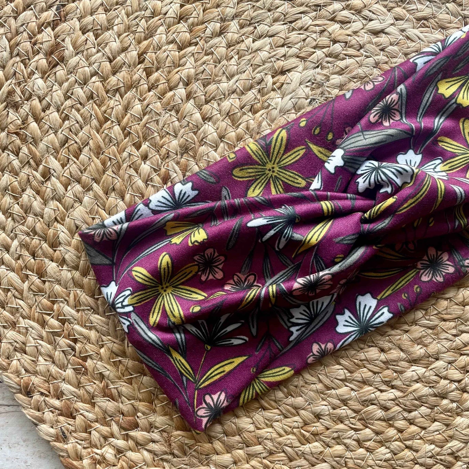 Purple Fields Knit Twist Headband