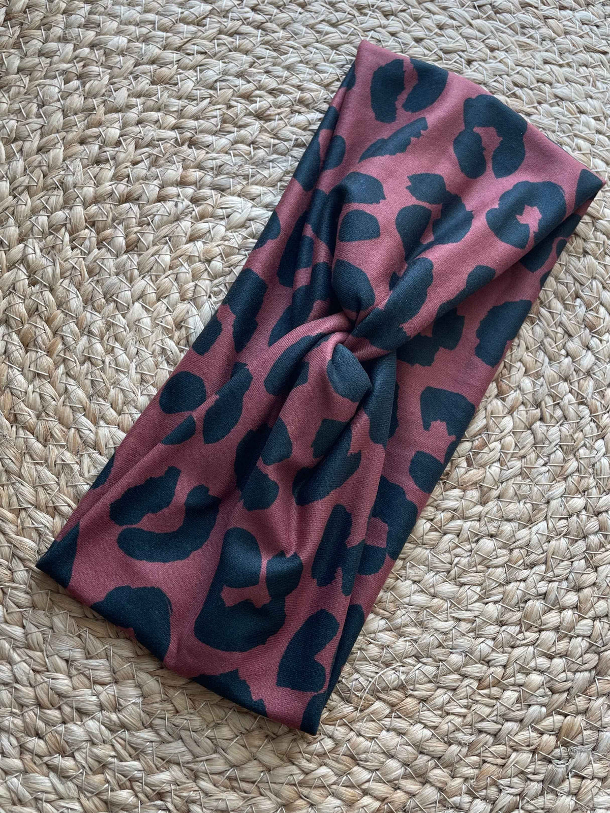 Boho Leopard Knit Twist Headband