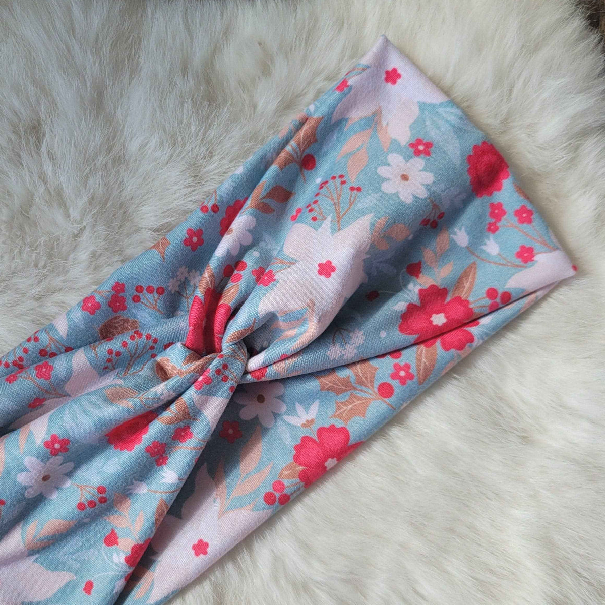 Blue with poinsettias