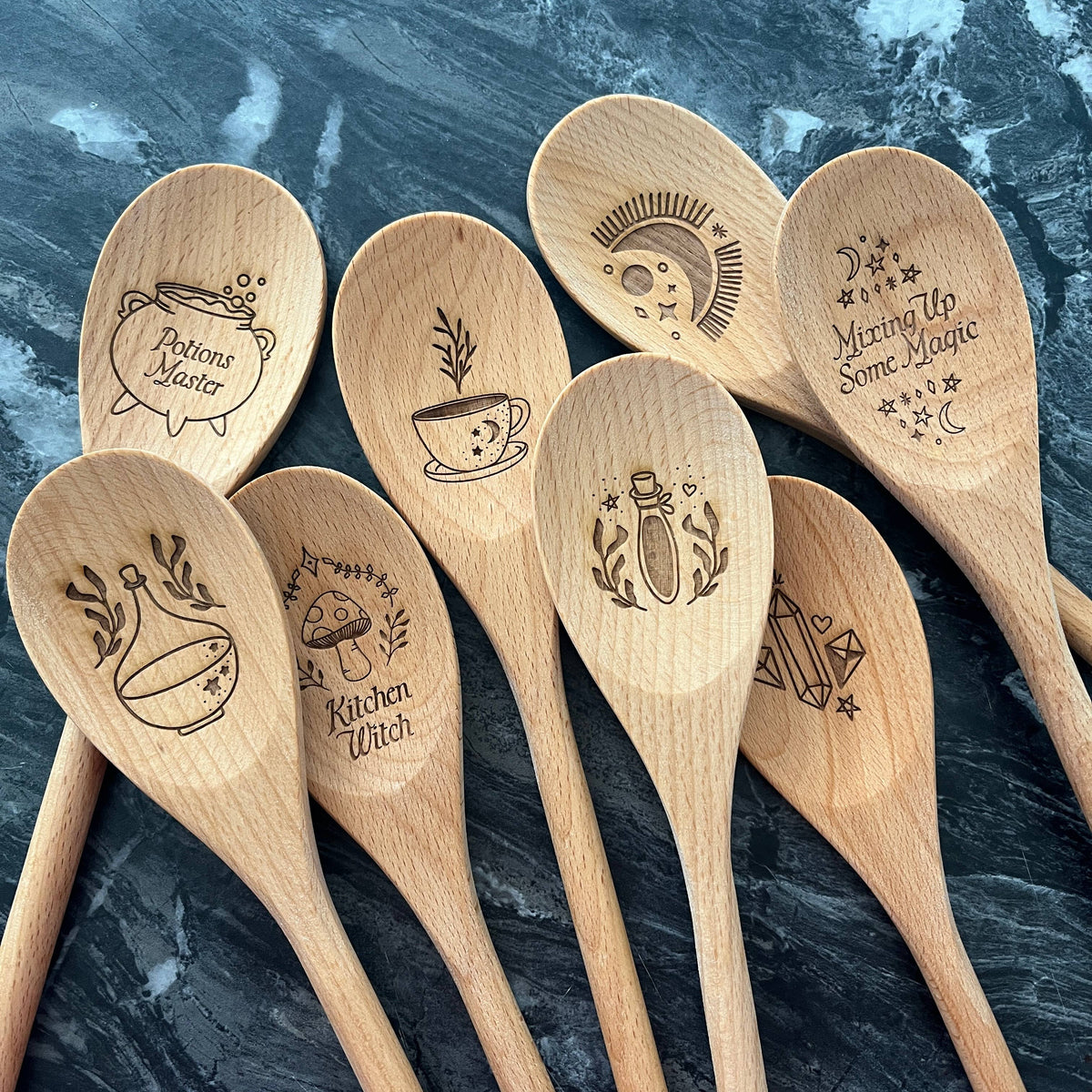 Small Mystical Potion Bottle Wooden Serving Spoon