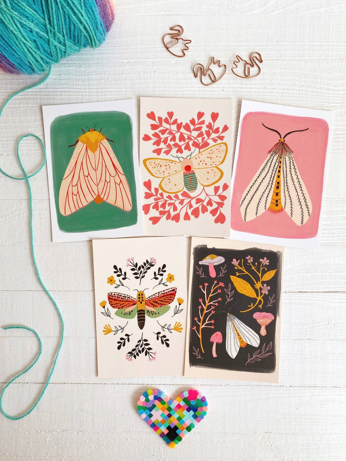 Moth &amp; Mushroom Postcards