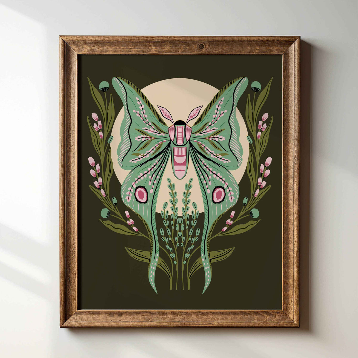 "Luna Moth" - 8" x 10" Giclée Art Print