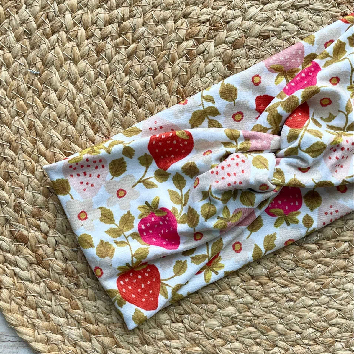 Strawberry Vines Knit Twist Headband