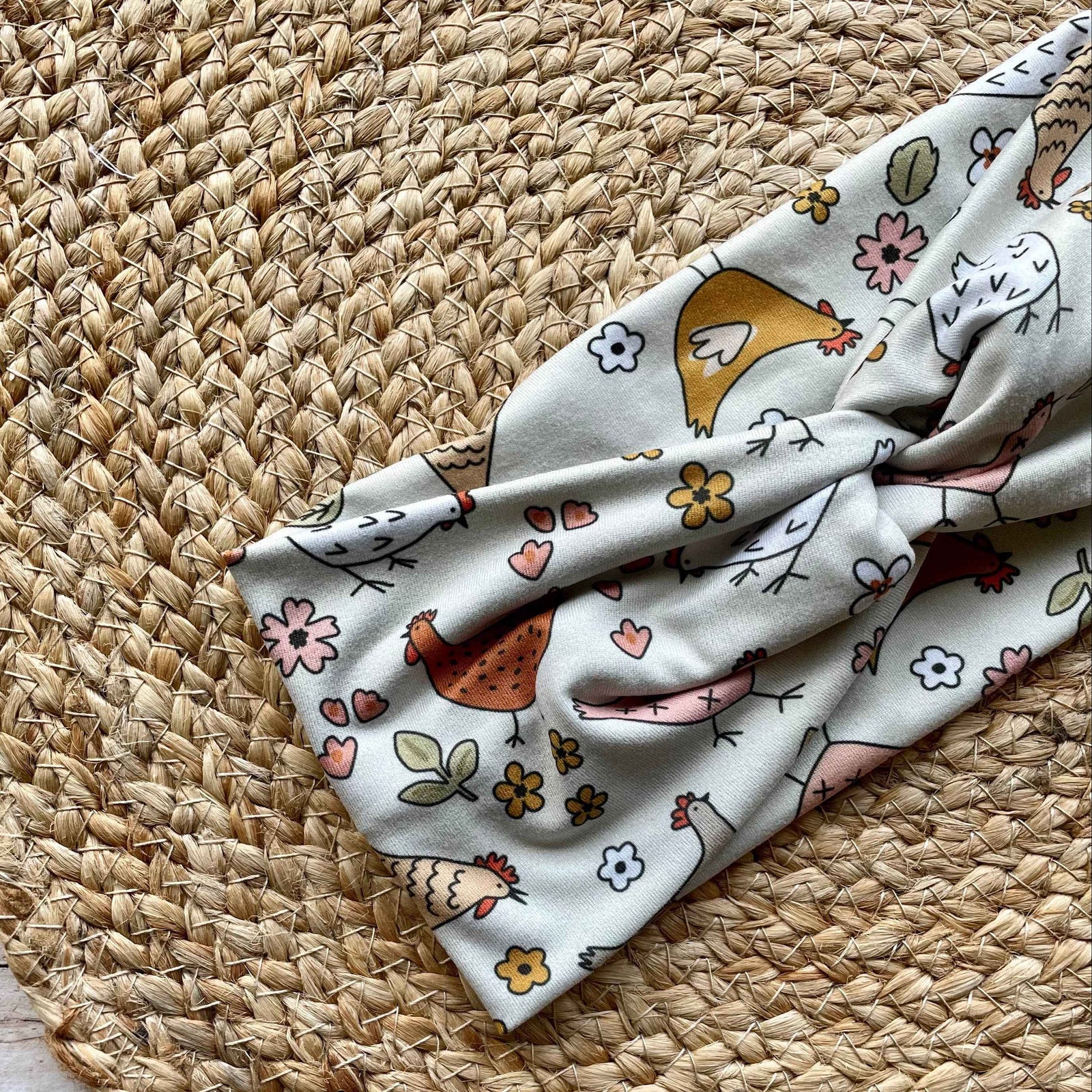 Chickens Knit Twist Headband