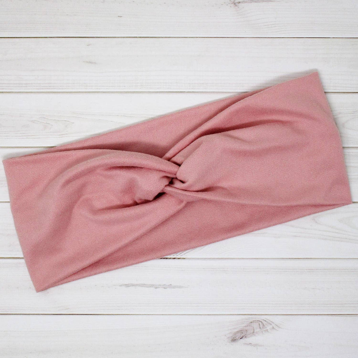 Rose Pink Solid Comfy Knit Twist Headband