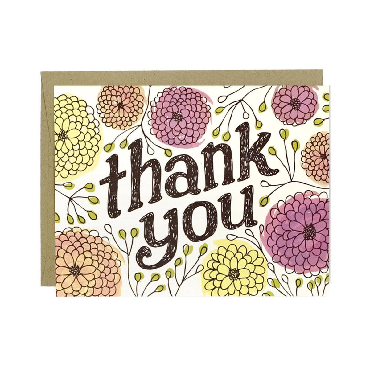 Zinnia Thank You Greeting Card