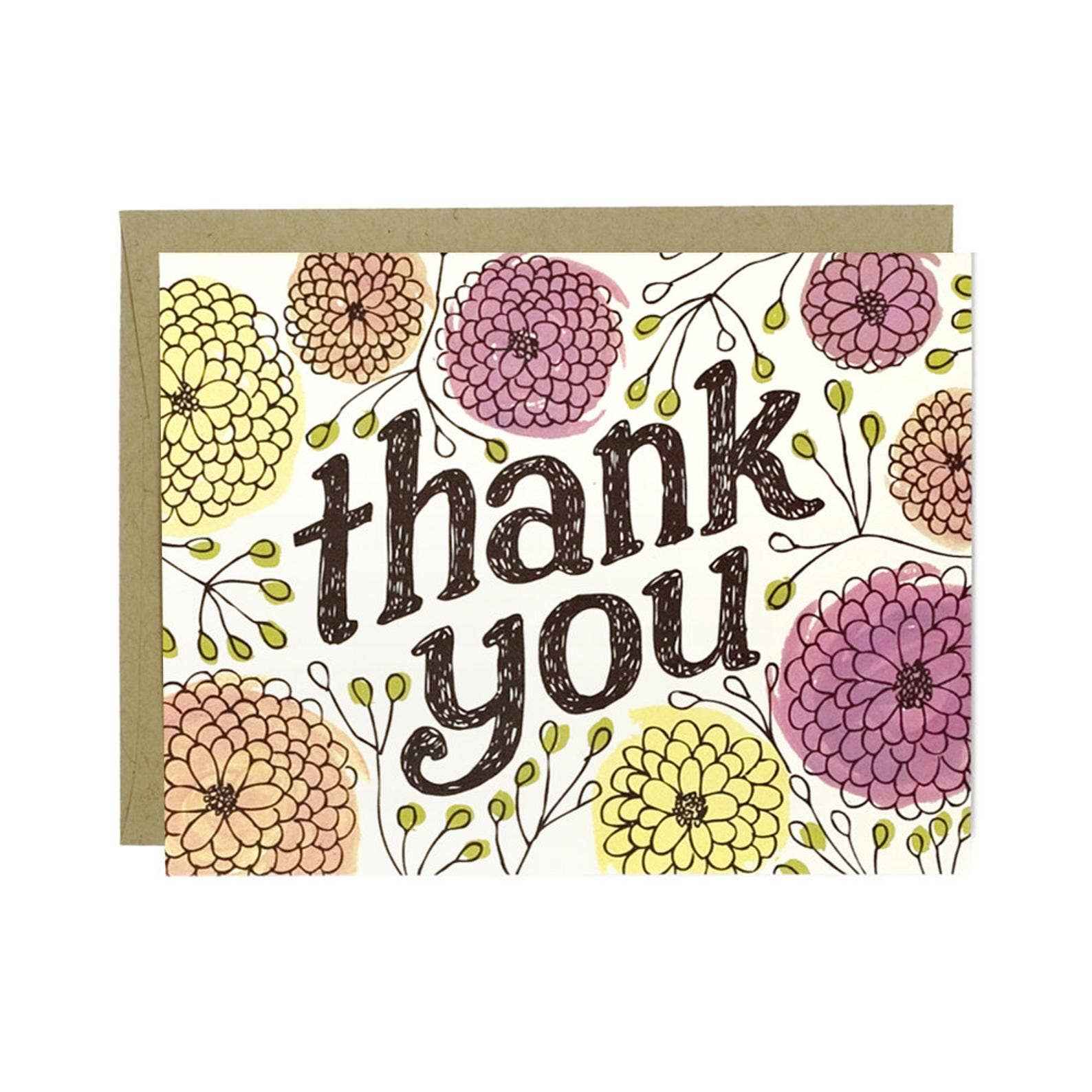Zinnia Thank You Greeting Card