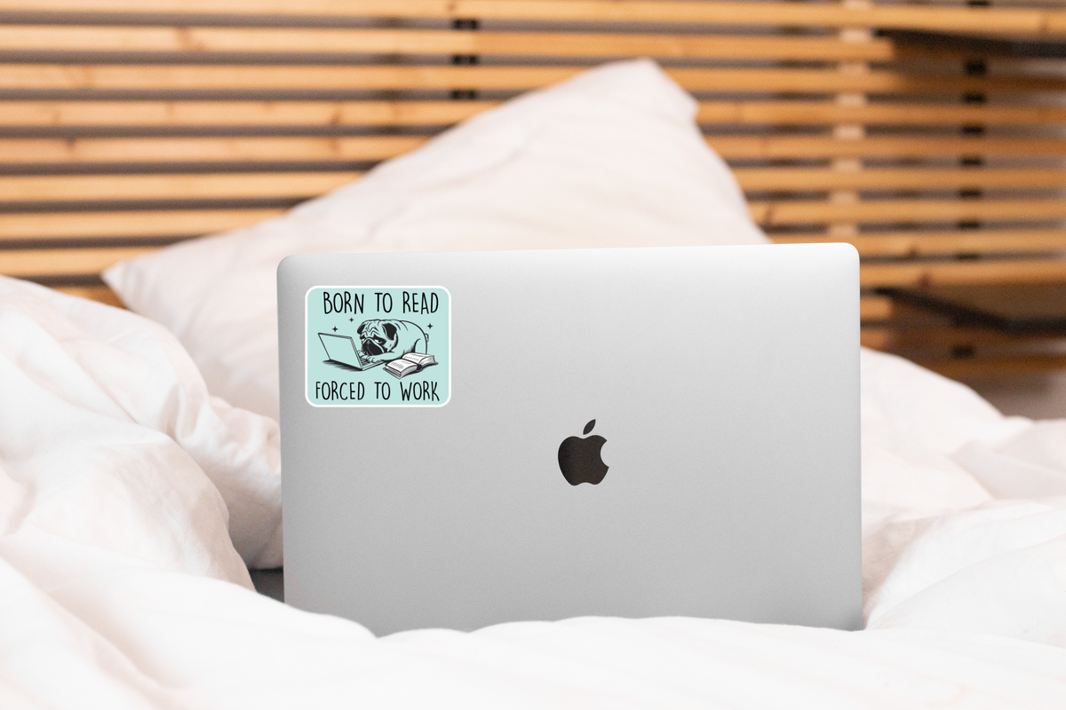 Born to Read Book Lover Pug Sticker