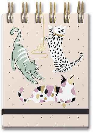 SPIRAL POCKET NOTEPAD SKETCHED PETS CATS