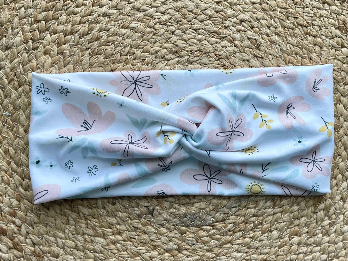 Playful Spring Florals Knit Twist Headband