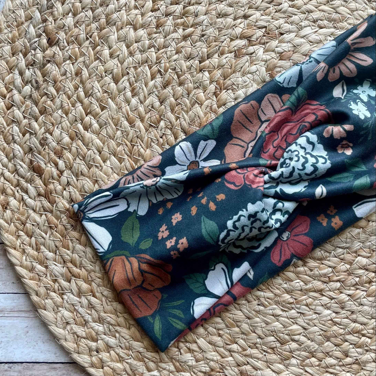 Montana Floral Dark Knit Twist Headband