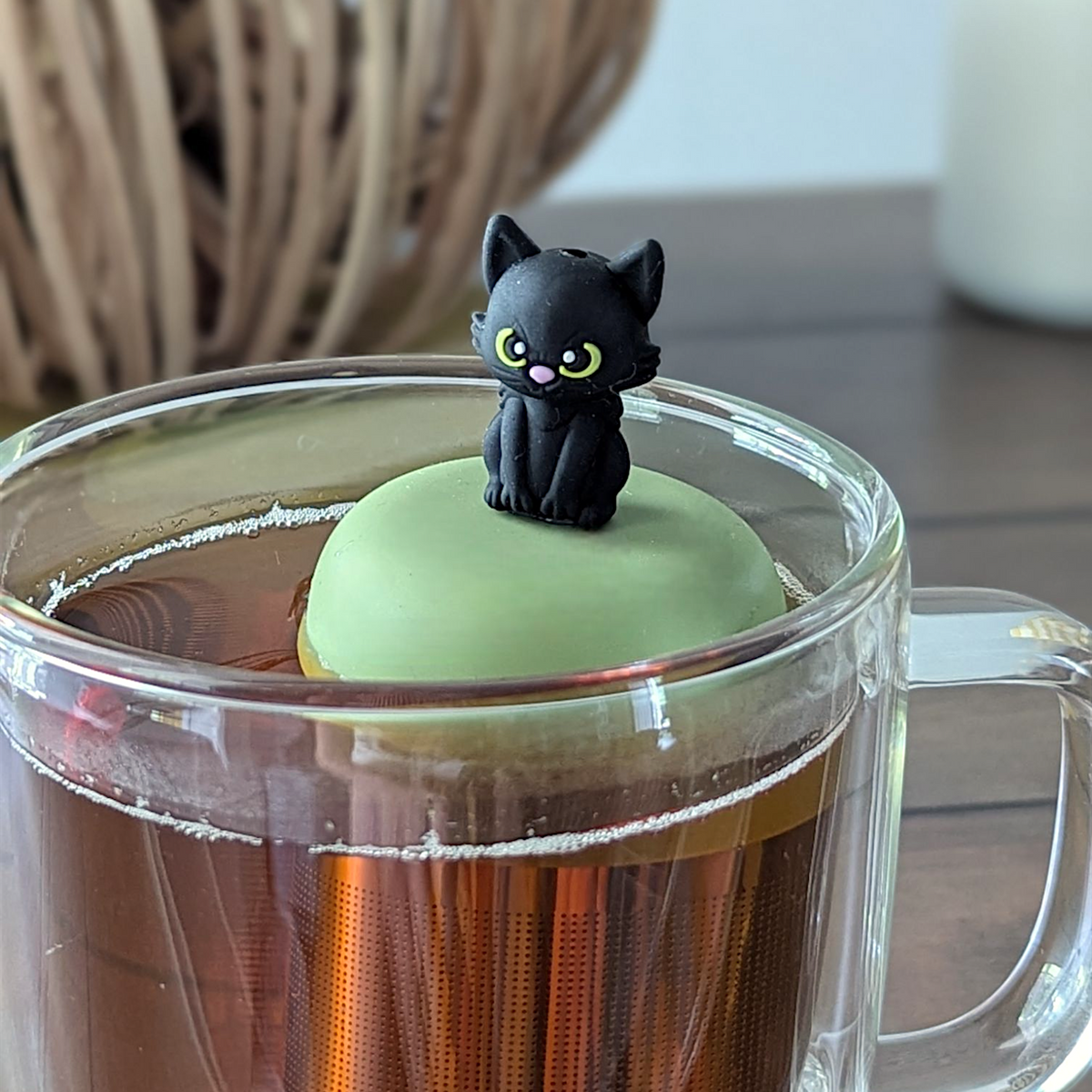 Halloween Cat | Floating Tea Infuser | Green Base | Black