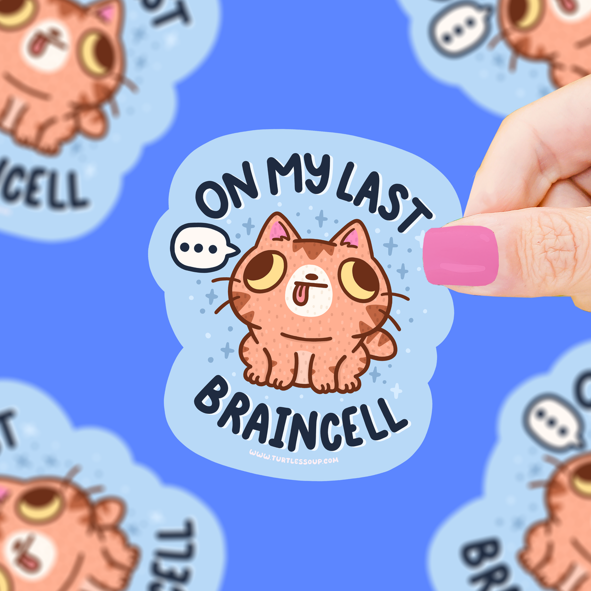 On My Last Braincell Cat Vinyl Sticker