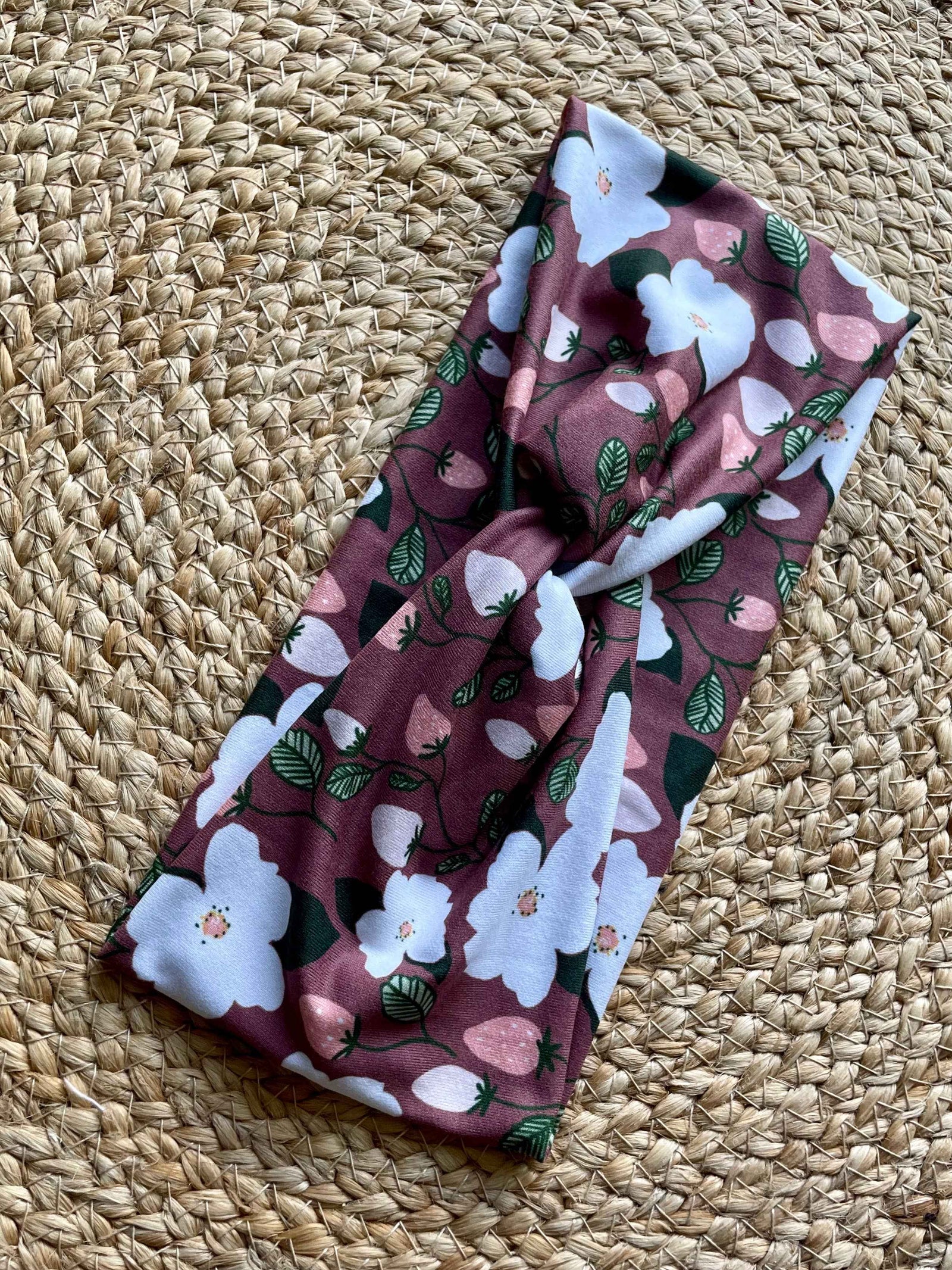 Strawberry Magnolia Knit Twist Headband