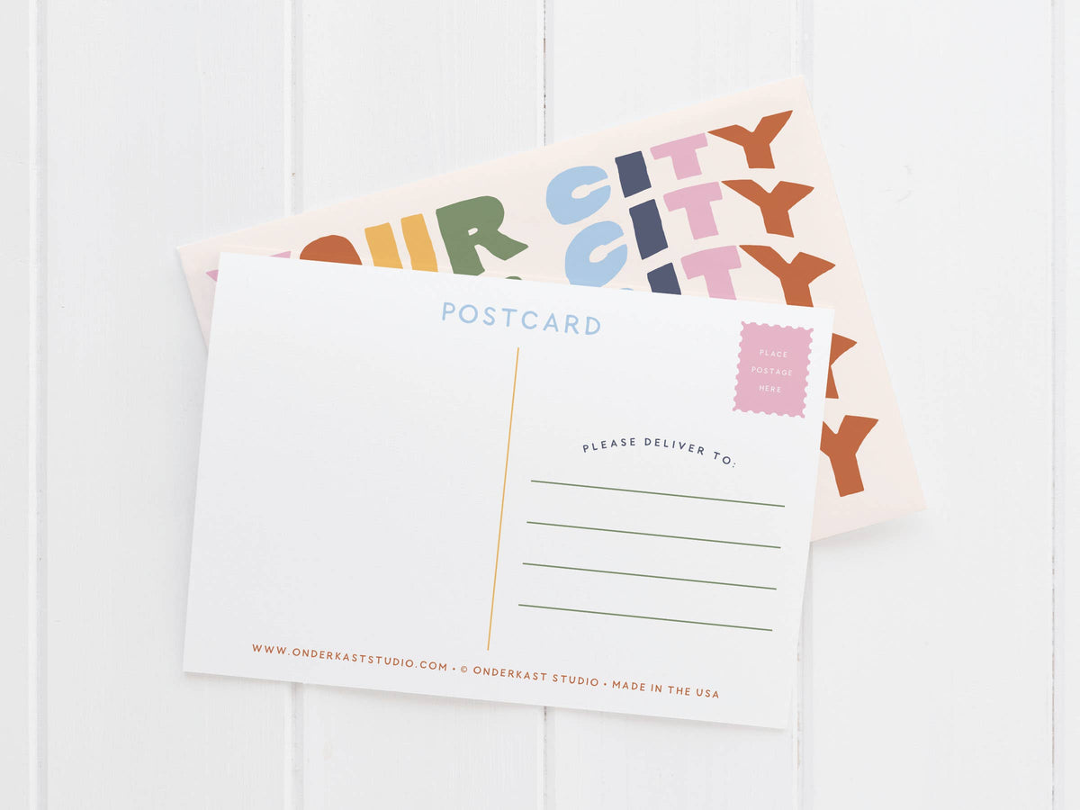 Cedar Rapids Wavy Lettering Postcard