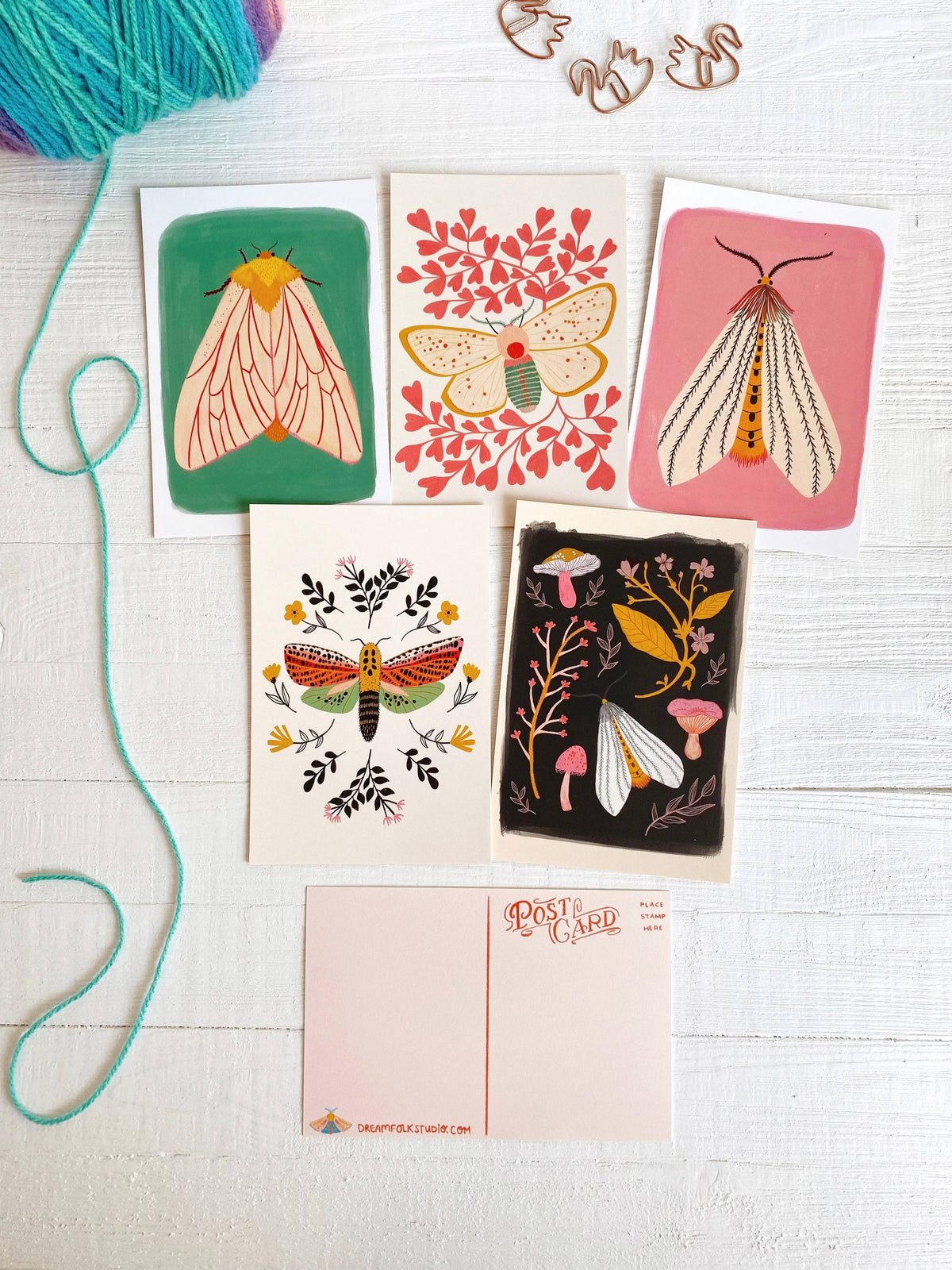Moth &amp; Mushroom Postcards