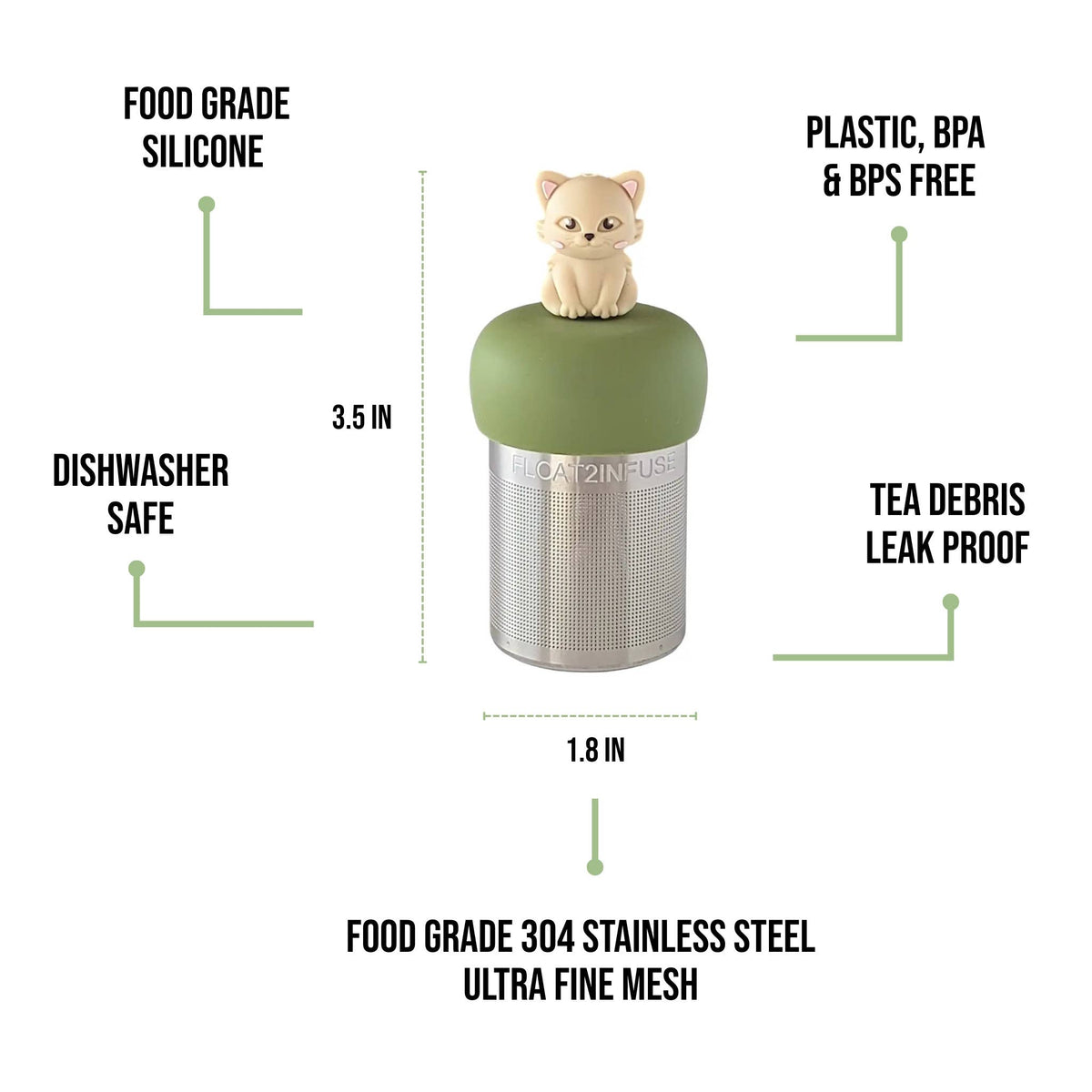 Ivory Cat Floating Tea Steeper