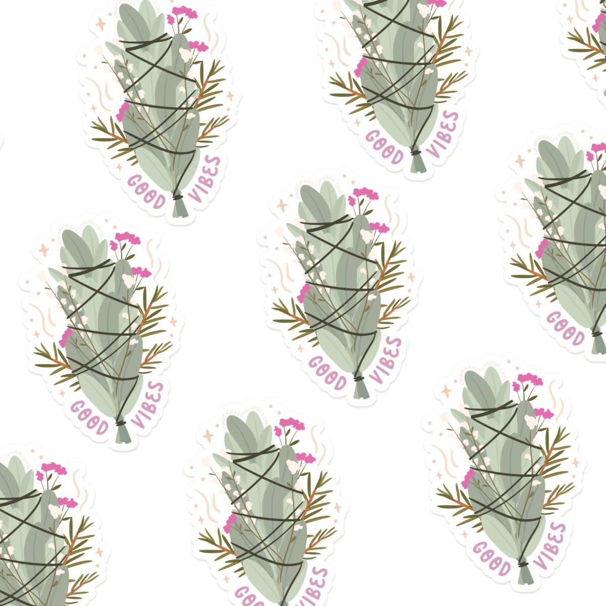 Good Vibes Smudge Stick Sticker