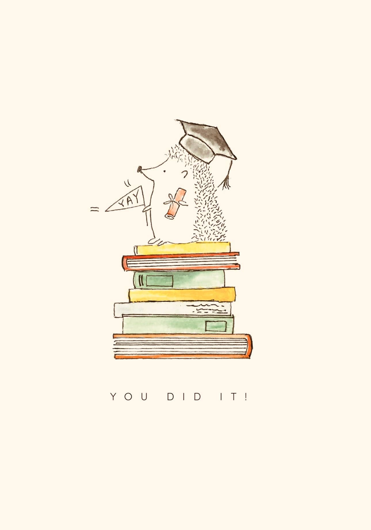 Hedgehog Graduation Card Any Age Graduation