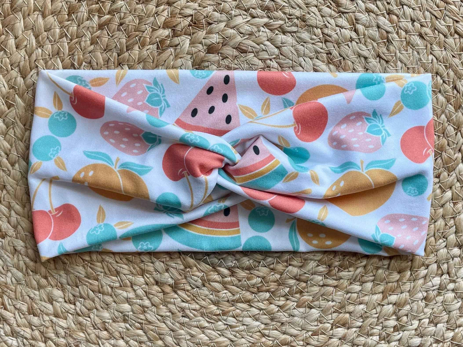 Summer Fruit Knit Twist Headband