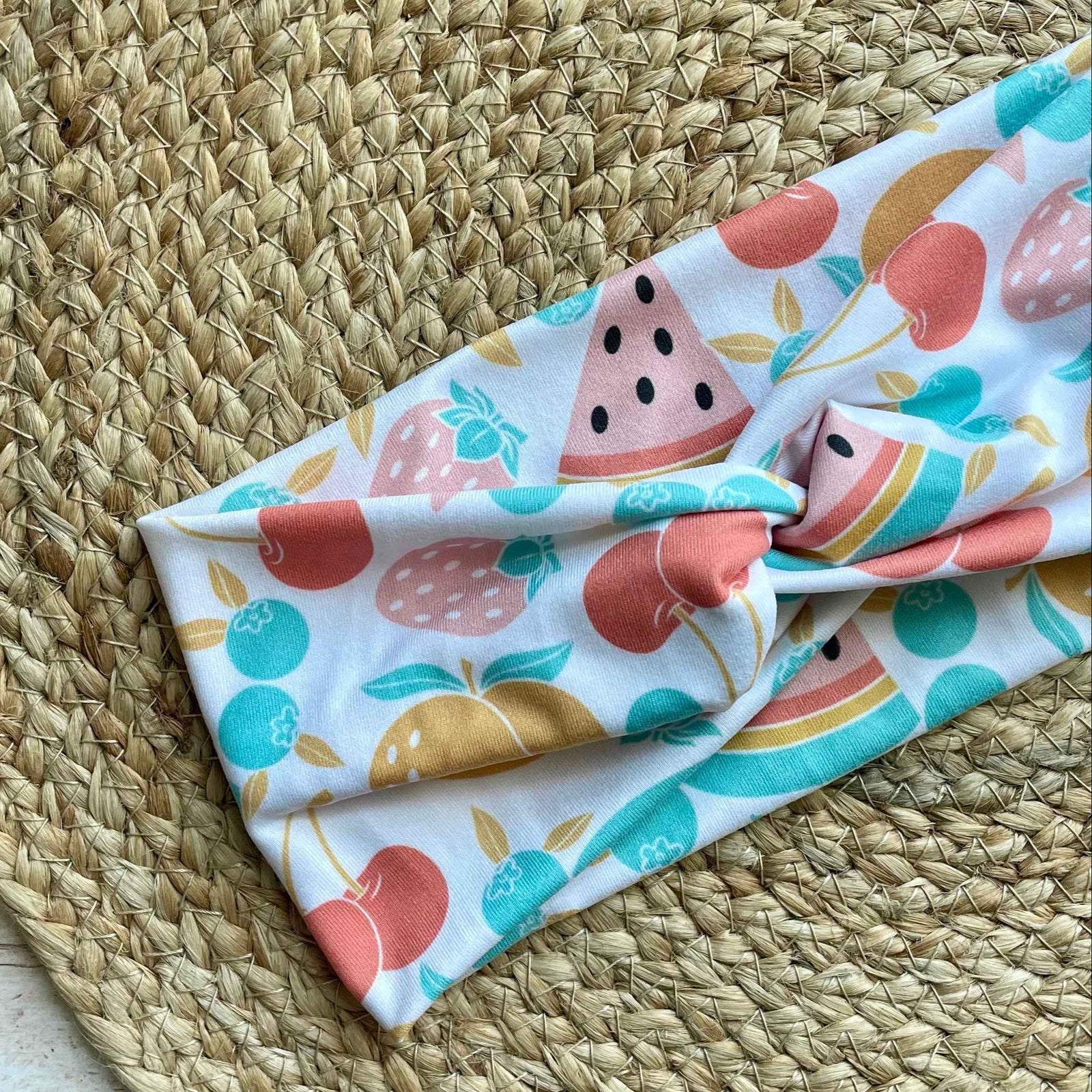 Summer Fruit Knit Twist Headband