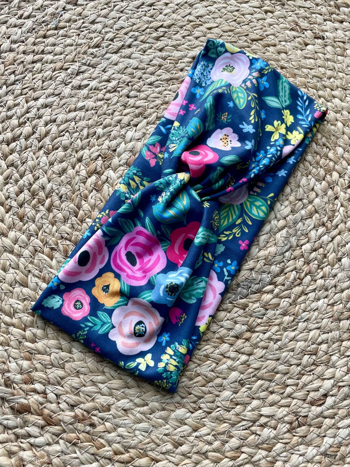 Wonderland Garden Navy Knit Twist Headband
