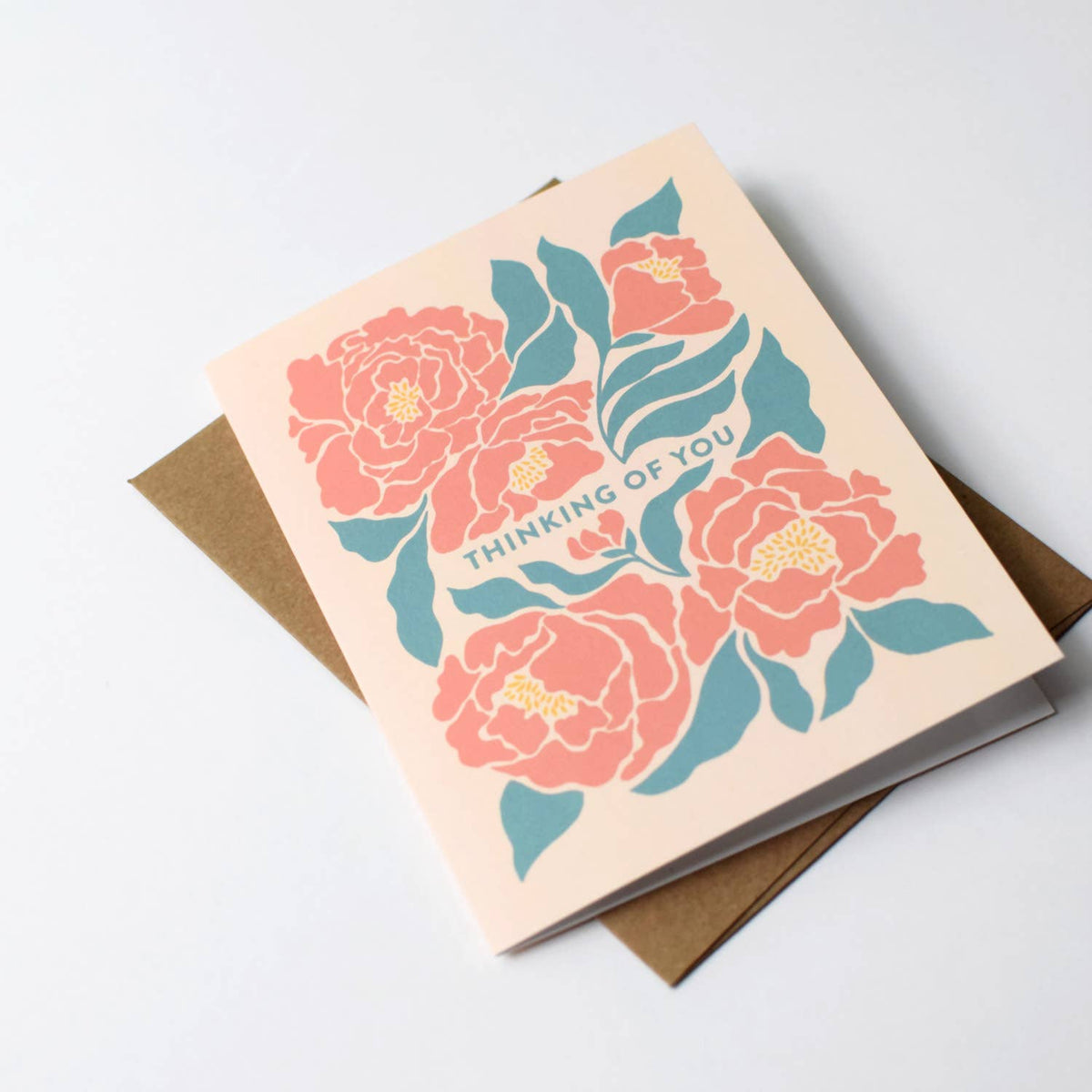 Peonies Thinking of You Greeting Card