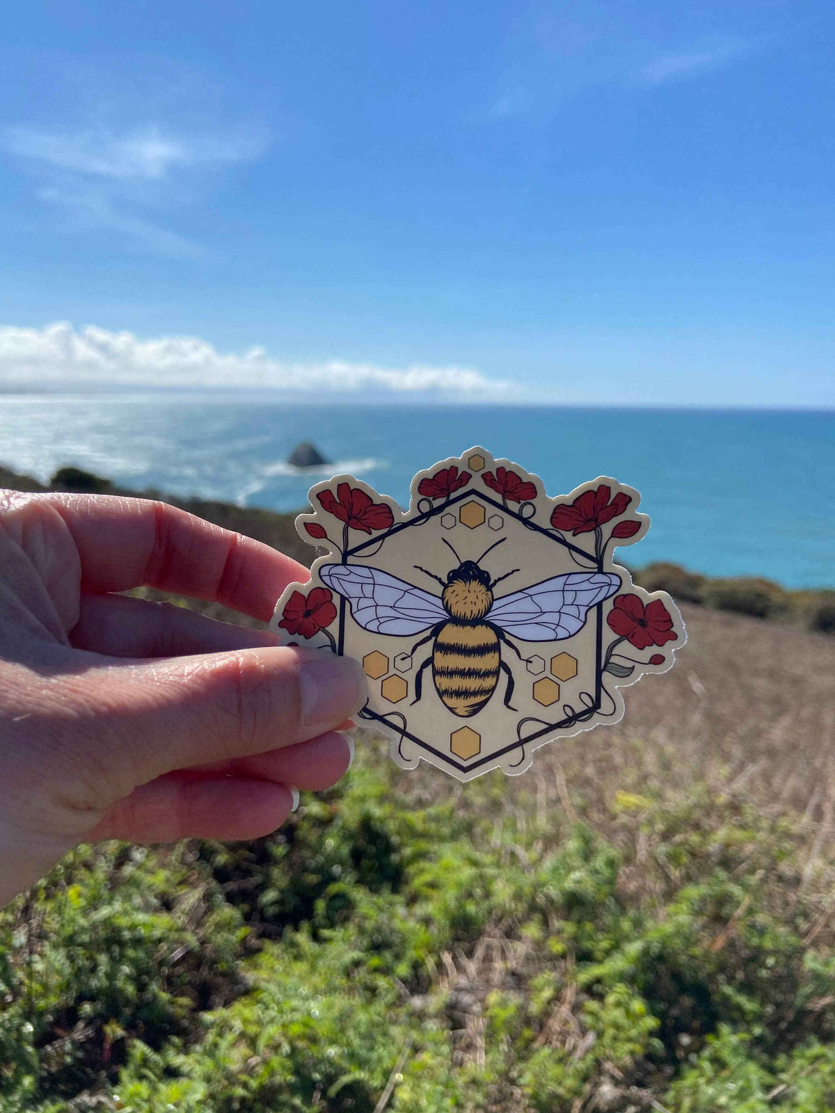 Floral Bee - Vinyl Sticker