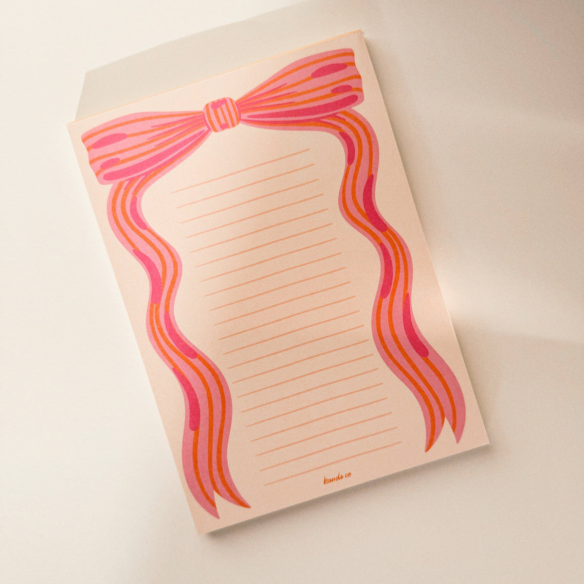 Pink Feminine Bow Notepad