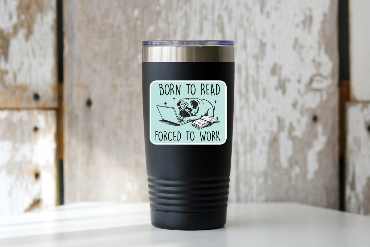 Born to Read Book Lover Pug Sticker