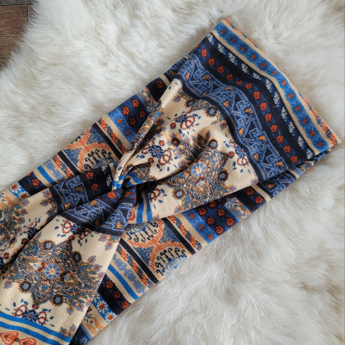 Beige Tapestry Boho Headband