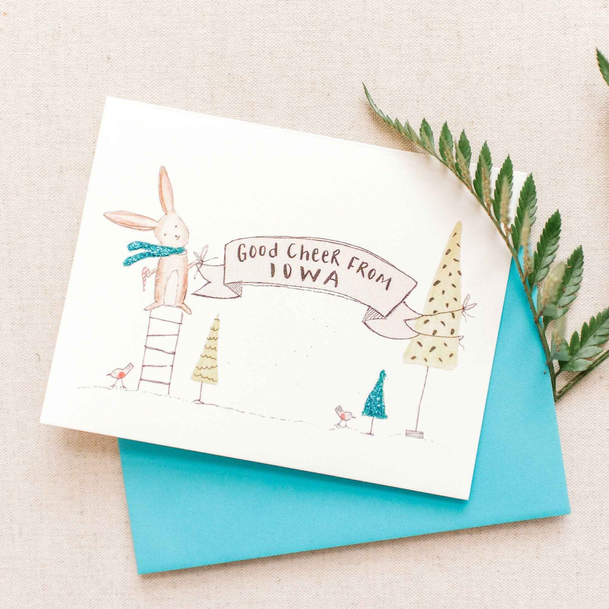 Holiday Card Good Cheer Iowa Christmas Card