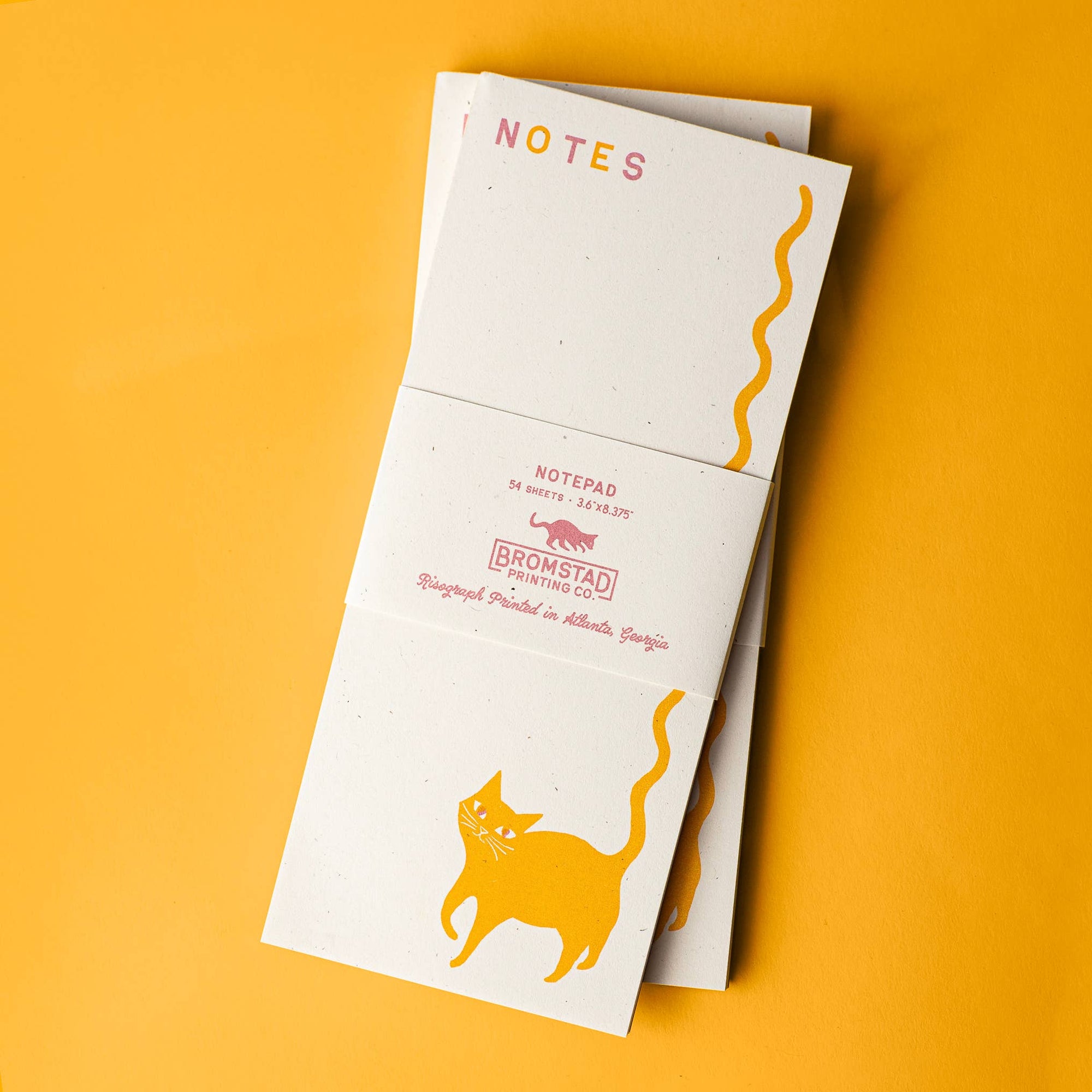 Squiggle Tail Cat - Risograph Notepad - Cedar Witch Goods