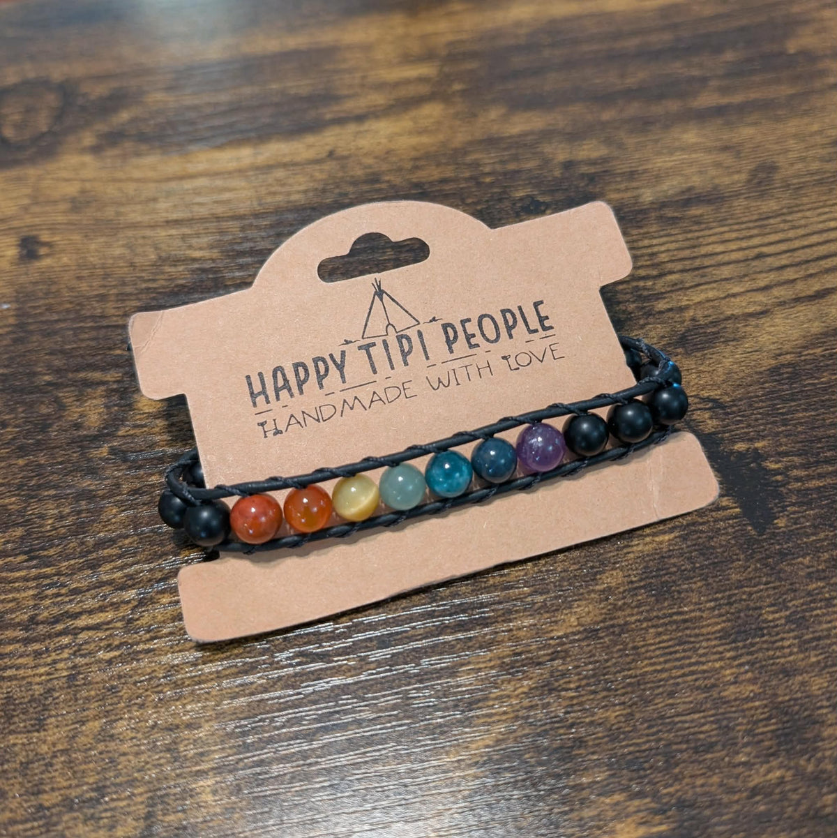 Onyx & 7 Chakra Bracelet | 7-8.5"