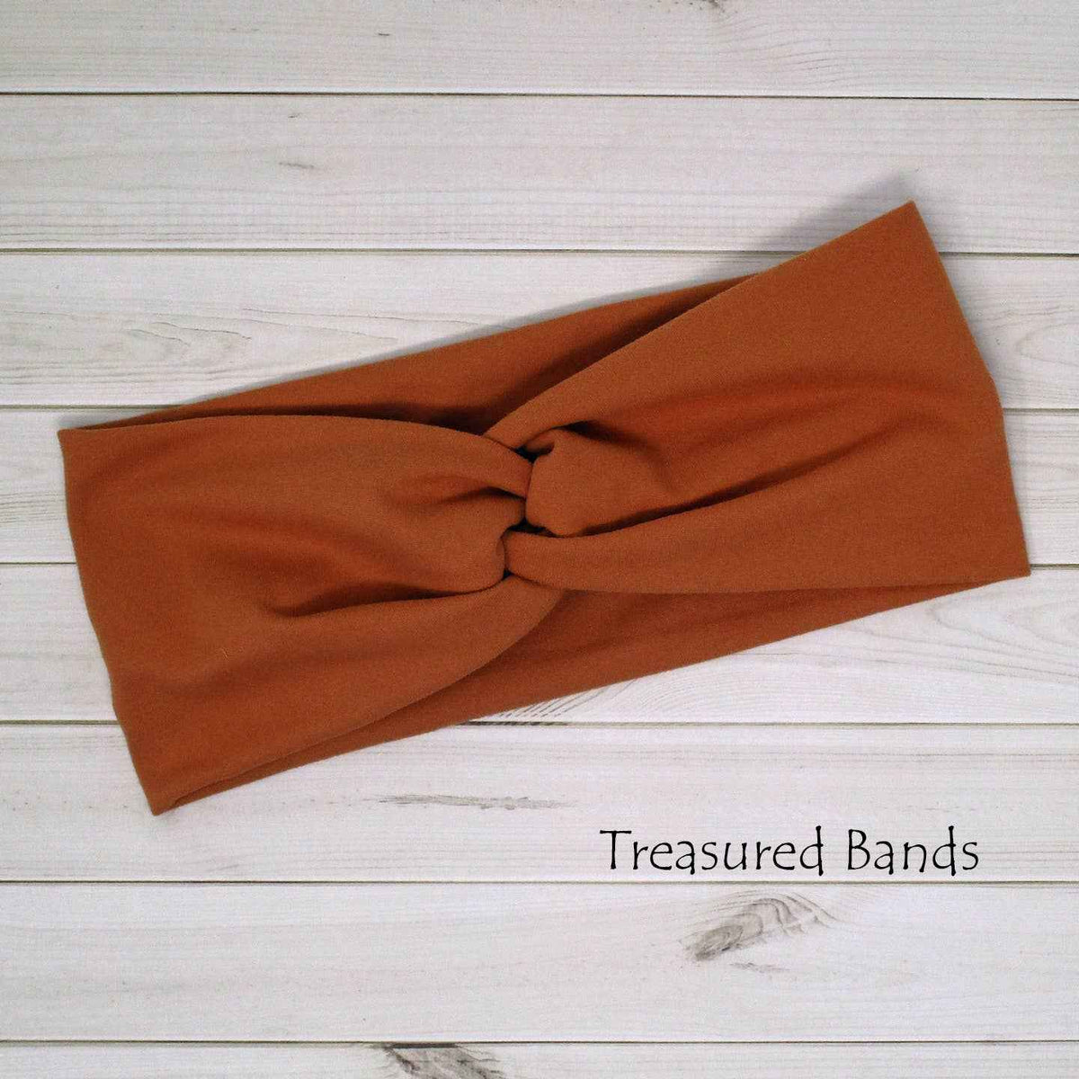 Spice Rusty Orange Solid Comfortable Knit Twist Headband