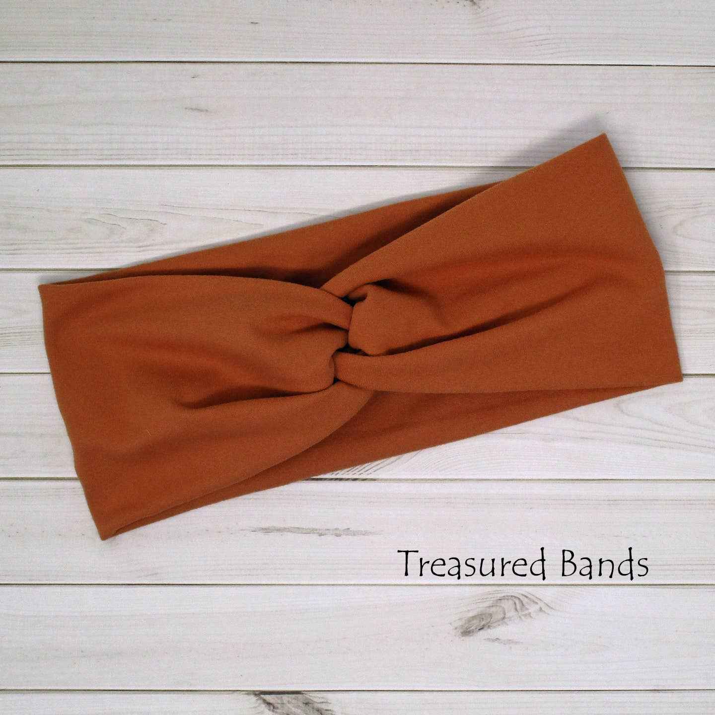 Spice Rusty Orange Solid Comfortable Knit Twist Headband