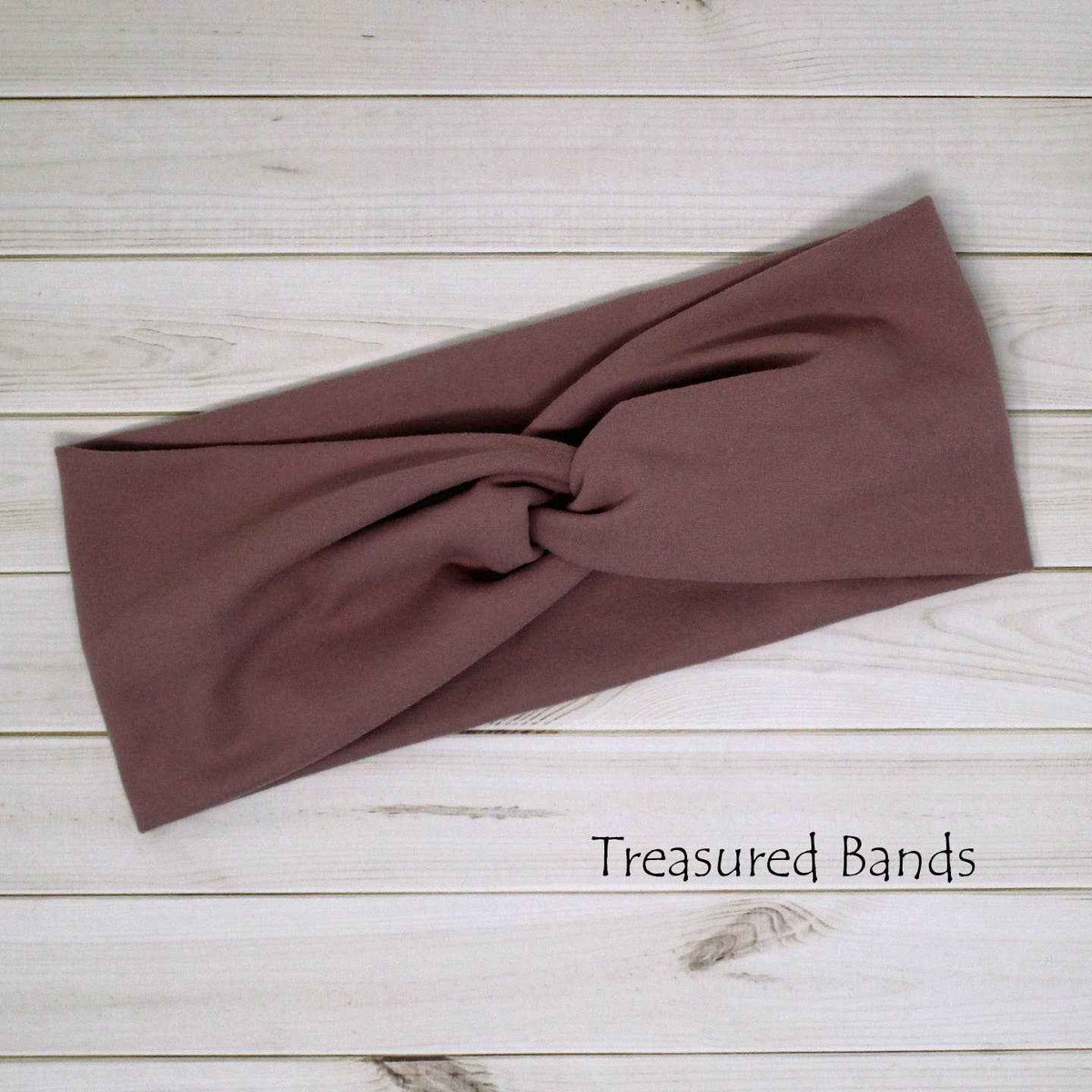 Mauve Purplish Pink Solid Twist Knit Headbands