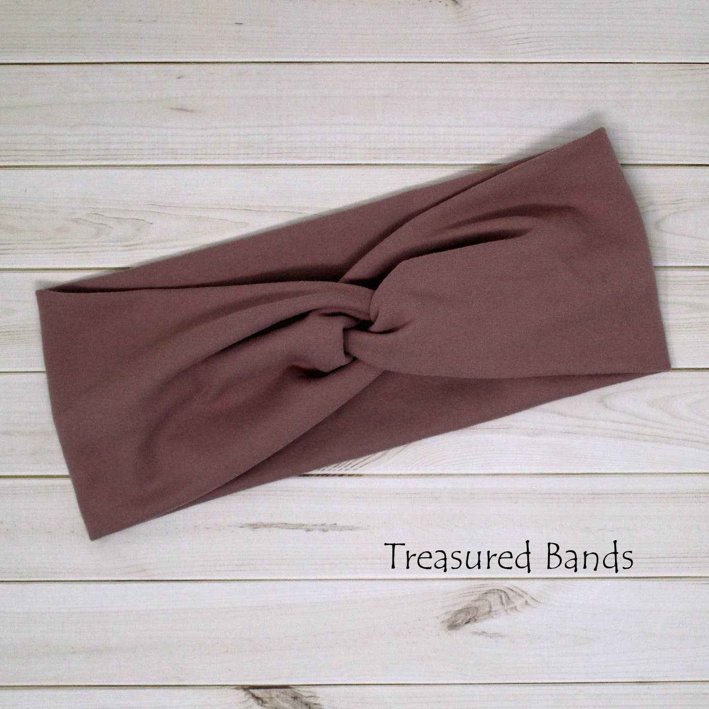 Mauve Purplish Pink Solid Twist Knit Headbands