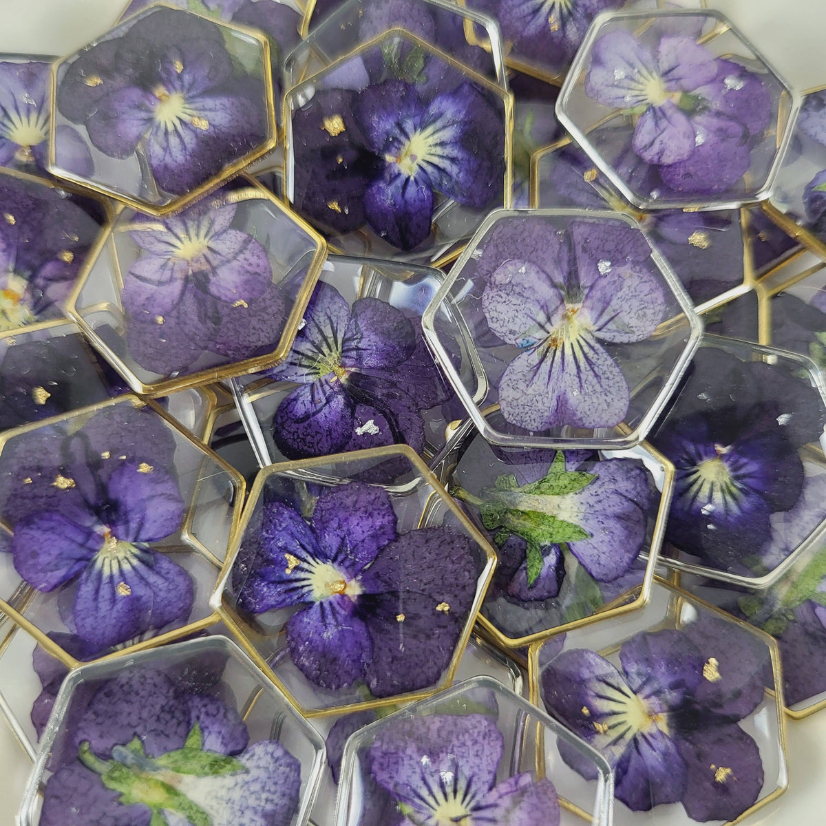 Pansy (February Birth Flower) Pressed Flower Necklace