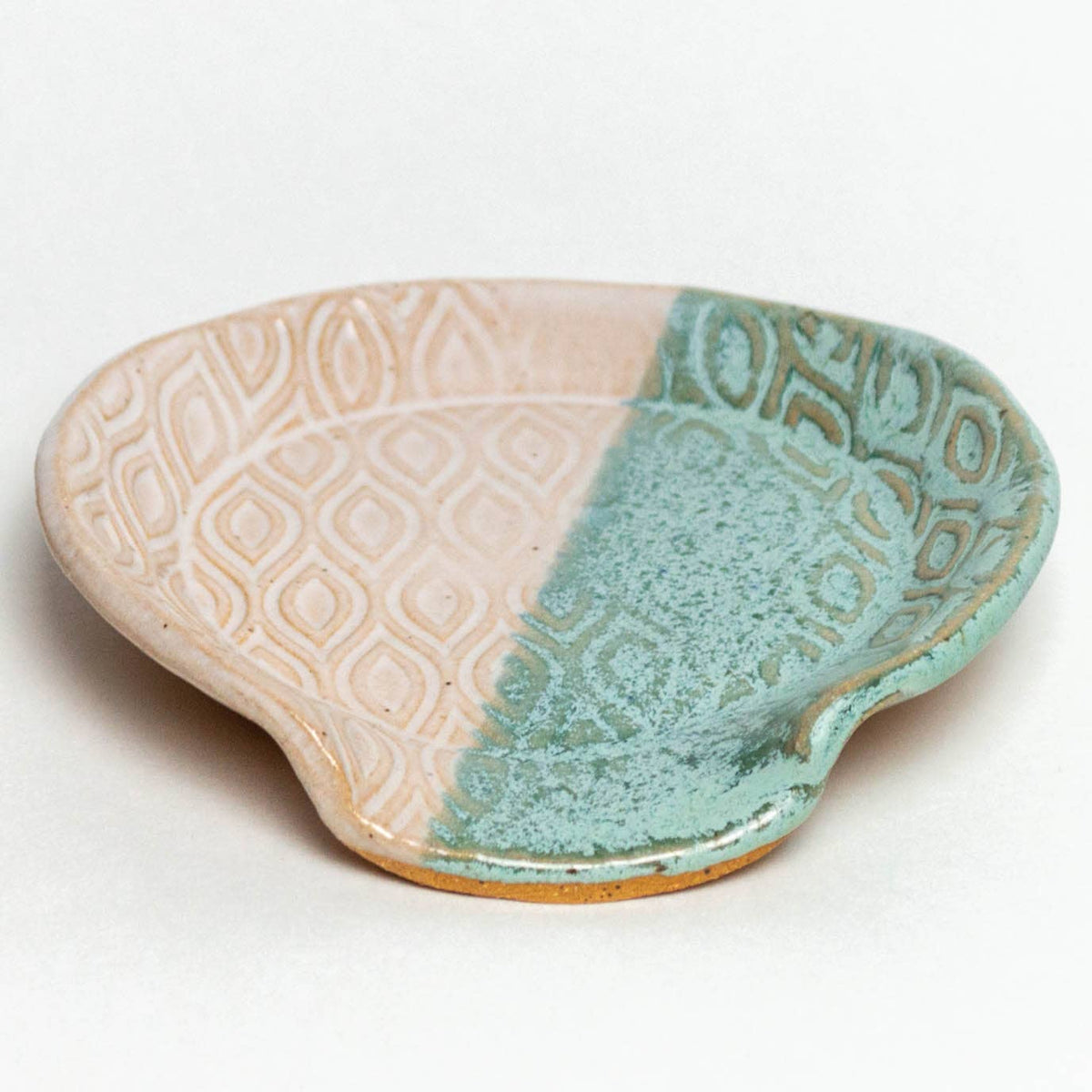 Turquoise and White Ceramic Spoon