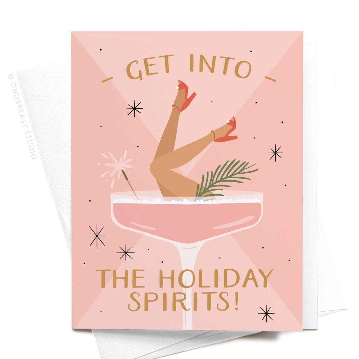 Get Into the Holiday Spirits! Cocktail Greeting Card