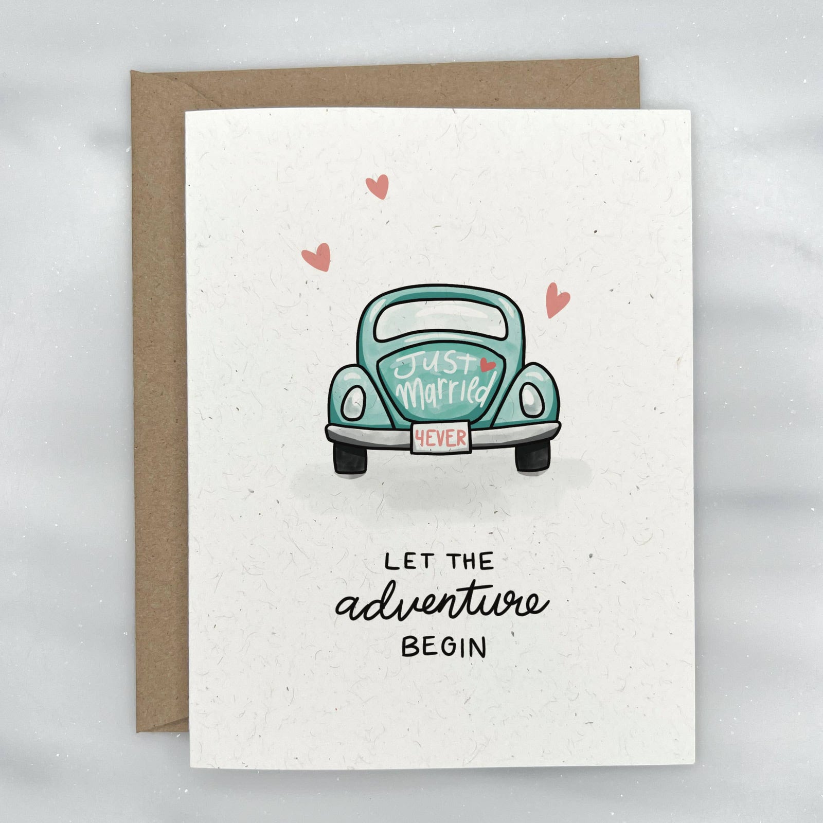 Just Married Classic Car Wedding Greeting Card |  - Cedar Witch Goods