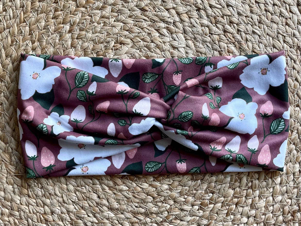 Strawberry Magnolia Knit Twist Headband