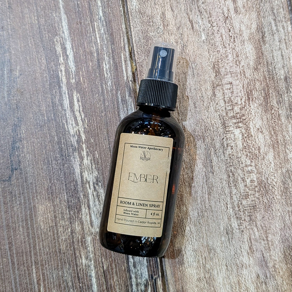 Ember Room &amp; Linen Spray | black sand, palo santo, citrus, musk, sage